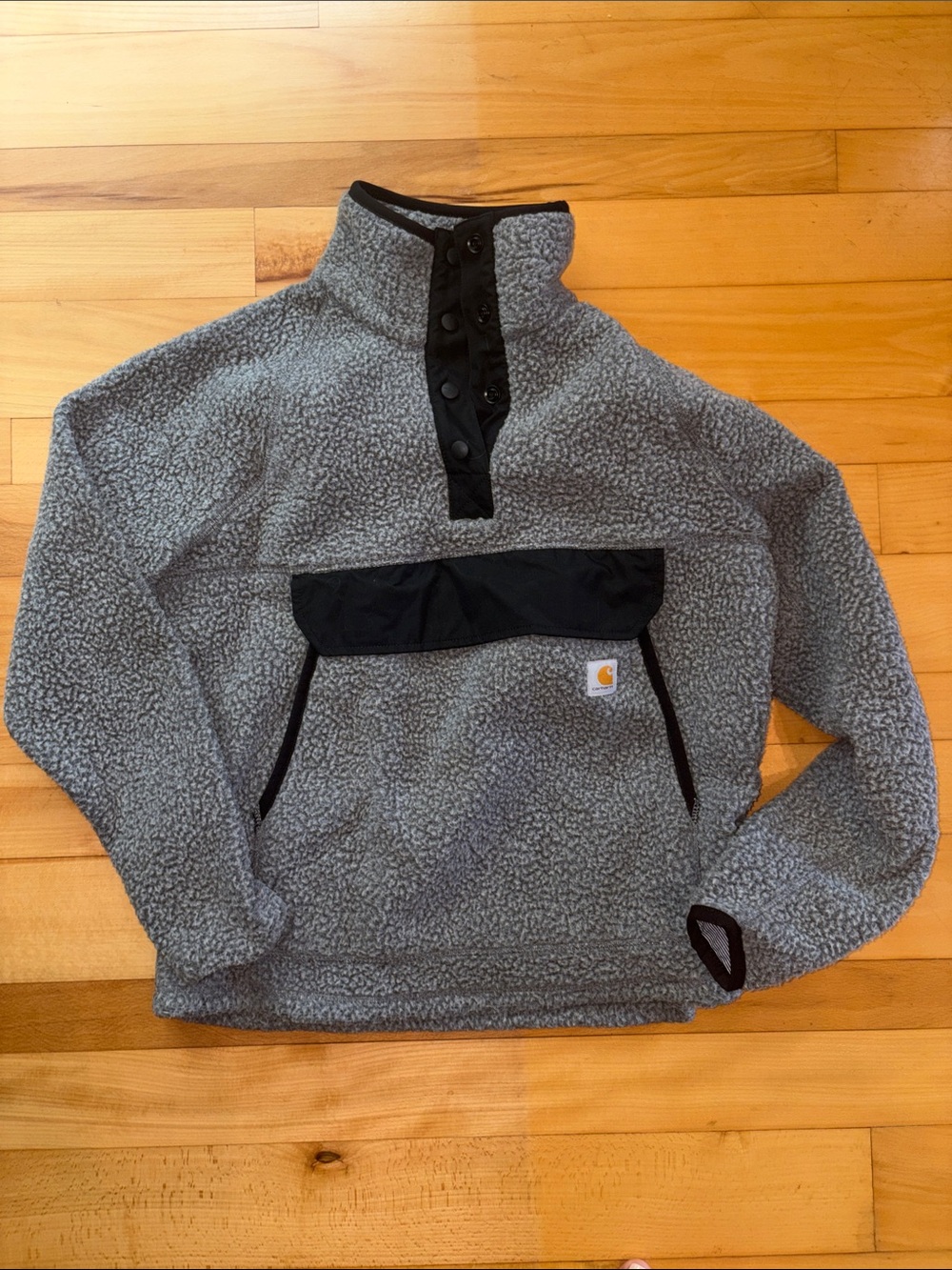 Carhartt Gray Sherpa Pullover with Black Trim - Picture 2 of 2